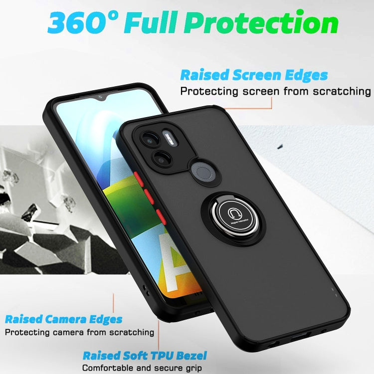 For Xiaomi Redmi A1+ Q Shadow 1 Series TPU + PC Phone Case with Ring(Yellow)