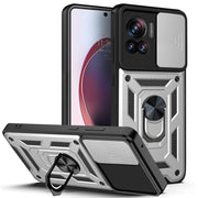 For Motorola Edge 30 Ultra Sliding Camera Cover Design TPU+PC Phone Case(Silver)