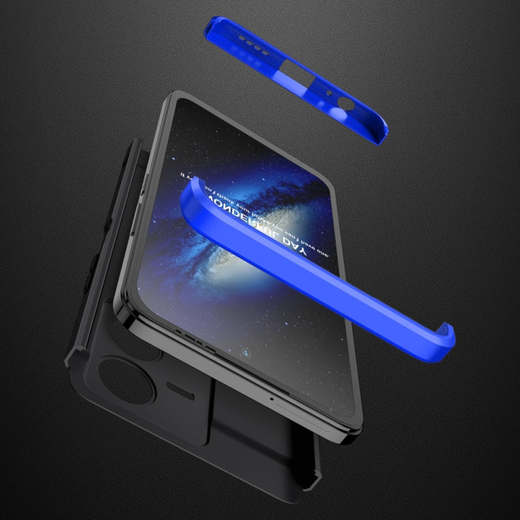 For vivo Y22 / Y22s GKK Three Stage Splicing Full Coverage PC Phone Case(Black Blue)