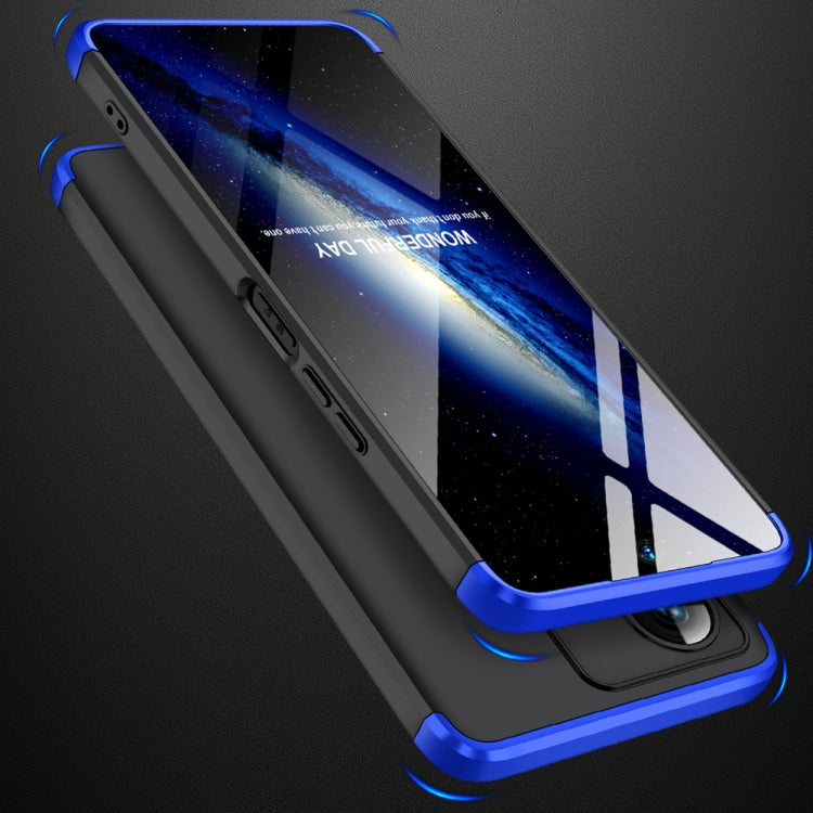 For vivo Y22 / Y22s GKK Three Stage Splicing Full Coverage PC Phone Case(Black Blue)