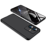 For vivo Y22 / Y22s GKK Three Stage Splicing Full Coverage PC Phone Case(Black)