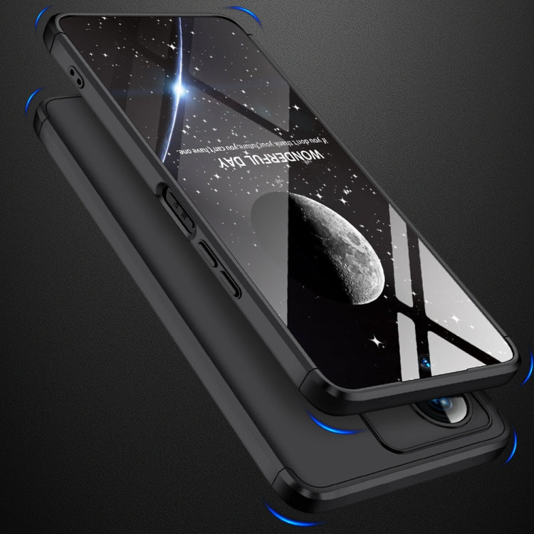 For vivo Y22 / Y22s GKK Three Stage Splicing Full Coverage PC Phone Case(Black)