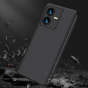For vivo Y22 / Y22s GKK Three Stage Splicing Full Coverage PC Phone Case(Black)