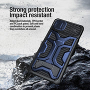 For iPhone 14 Plus NILLKIN Sliding Camera Cover Design TPU + PC Magnetic Phone Case(Black)