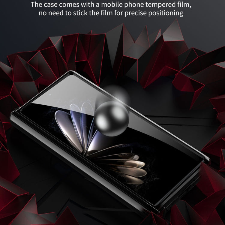 For Xiaomi Mix Fold 2 Magnetic Hinges Plating Phone Case with Holder(Silver)