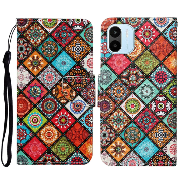 For Xiaomi Redmi A1 Colored Drawing Pattern Leather Phone Case(Ethnic Style)