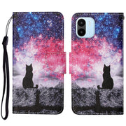 For Xiaomi Redmi A1 Colored Drawing Pattern Leather Phone Case(Star Sky Cat)