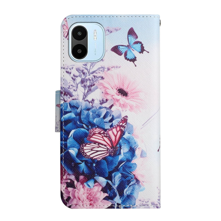 For Xiaomi Redmi A1 Colored Drawing Pattern Leather Phone Case(Purple Butterfly)