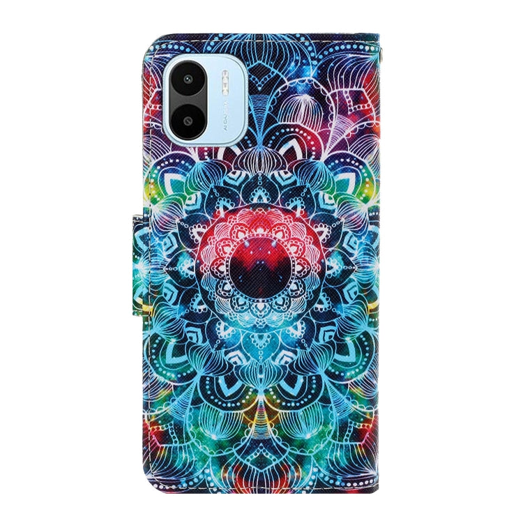 For Xiaomi Redmi A1 Colored Drawing Pattern Leather Phone Case(Mandala)