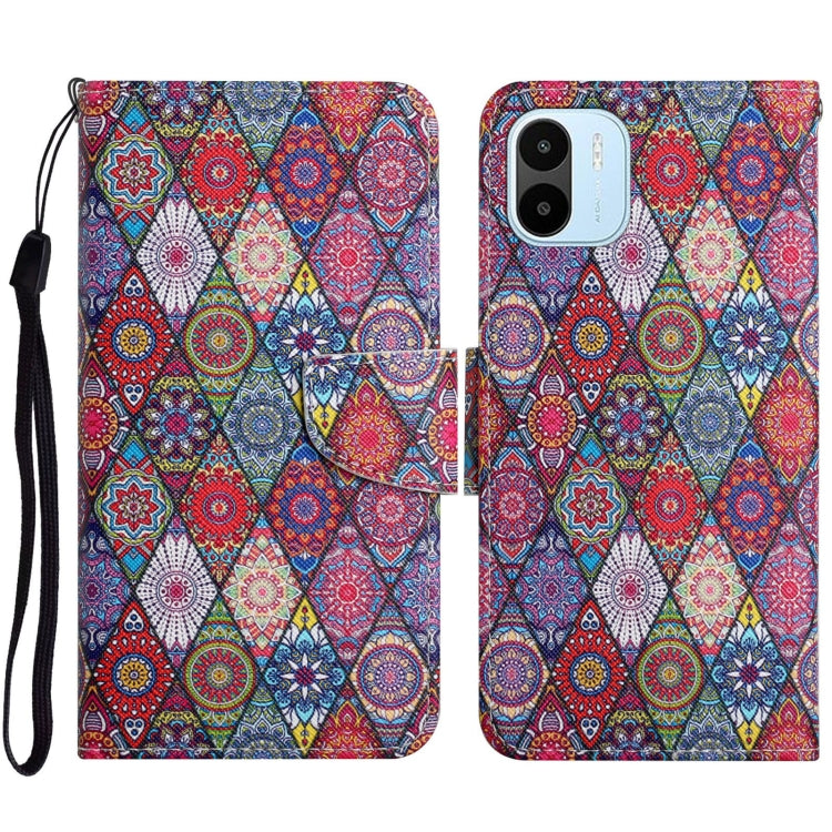 For Xiaomi Redmi A1 Colored Drawing Pattern Leather Phone Case(Diamond Kaleidoscope)