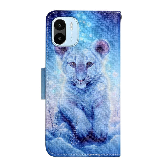 For Xiaomi Redmi A1 Colored Drawing Pattern Leather Phone Case(Little Leopard)
