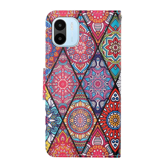 For Xiaomi Redmi A1 Colored Drawing Pattern Leather Phone Case(Diamond Totem)