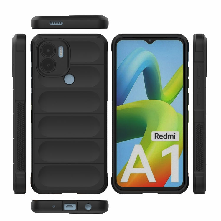 For Xiaomi Redmi A1+ 4G Global Magic Shield TPU + Flannel Phone Case(Black)
