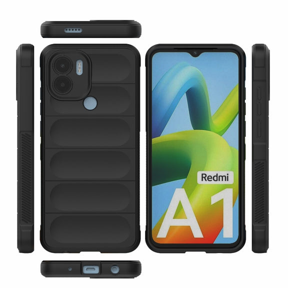 For Xiaomi Redmi A1+ 4G Global Magic Shield TPU + Flannel Phone Case(Black)