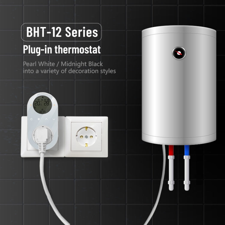 BHT12-C Plug-in LCD Thermostat Without WiFi, EU Plug(Blue)