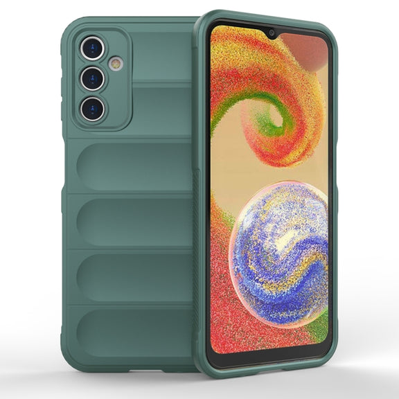 For Samsung Galaxy A14 5G Magic Shield TPU + Flannel Phone Case(Dark Green)