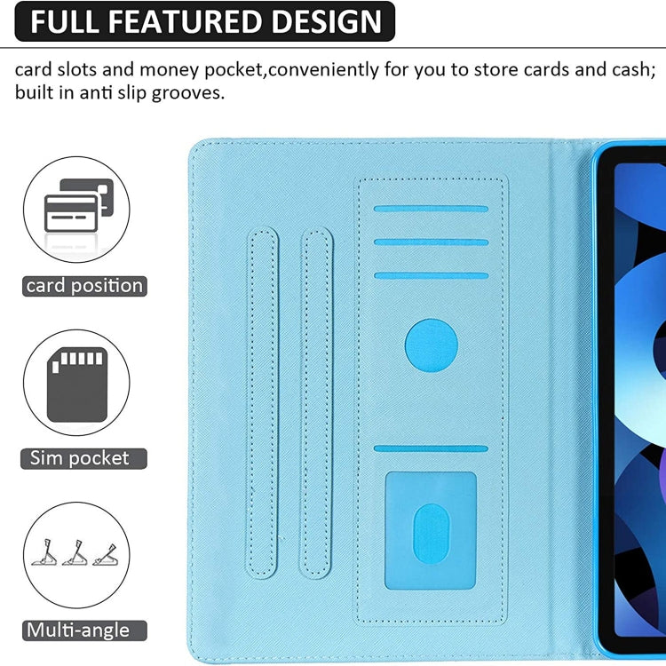 For iPad 2025 / 2022 Colored Drawing Leather Smart Tablet Case(Ocean Pineapple)