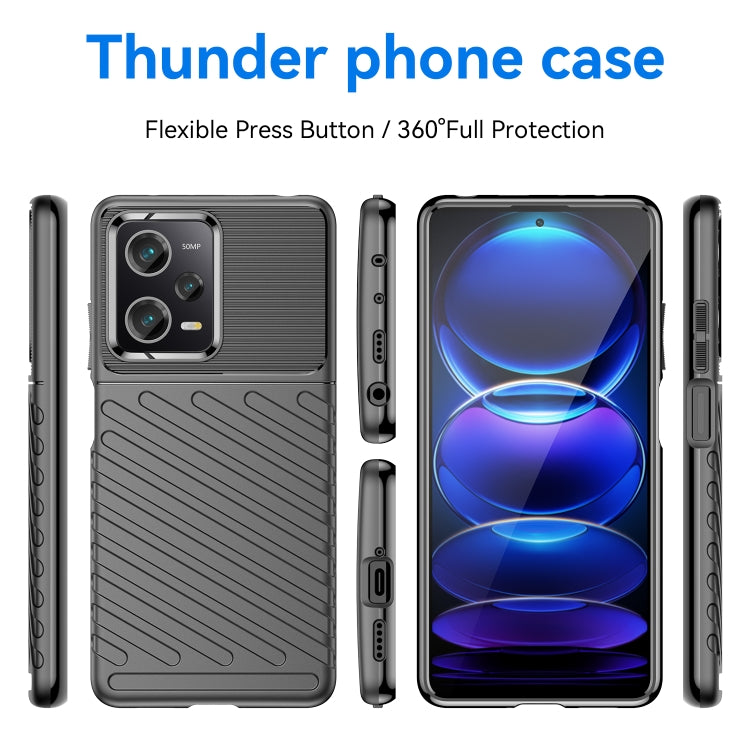 For Xiaomi Redmi Note 12 Pro 5G China Thunderbolt Shockproof TPU Protective Soft Phone Case(Black)