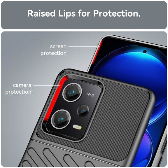 For Xiaomi Redmi Note 12 Pro 5G China Thunderbolt Shockproof TPU Protective Soft Phone Case(Black)