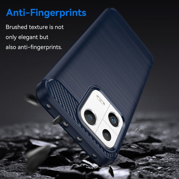 For Xiaomi 13 Brushed Texture Carbon Fiber TPU Phone Case(Blue)