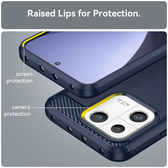 For Xiaomi 13 Brushed Texture Carbon Fiber TPU Phone Case(Blue)