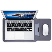 For MacBook 12 / 14 inch PU Leather 4 in 1 Laptop Bag with Functional Bracket(Black)