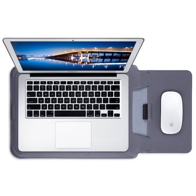 For MacBook 15 / 16 inch PU Leather 4 in 1 Laptop Bag with Functional Bracket(Rose Gold)