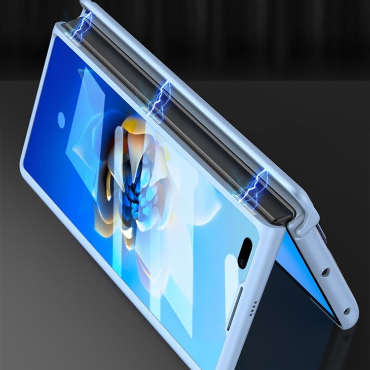 For Huawei Mate X2 GKK Magnetic Hinge Integrated Phone Case with Wrist Strap(White)