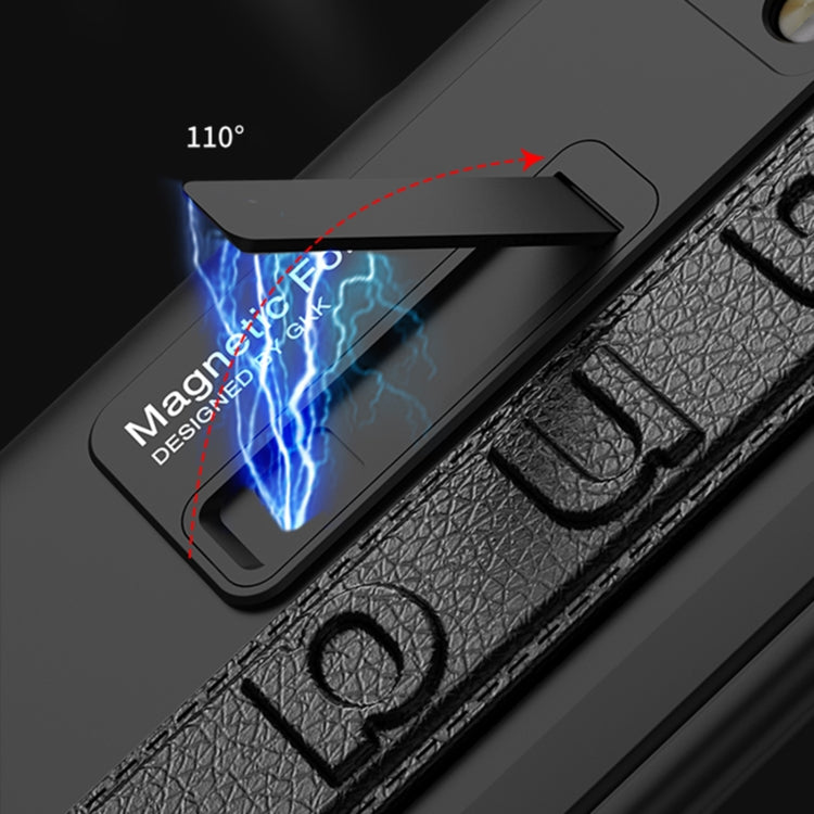 For Huawei Mate X2 GKK Magnetic Hinge Integrated Phone Case with Wrist Strap(White)