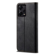 For Xiaomi Redmi Note 12 Pro+ China Denim Texture Leather Phone Case(Black)