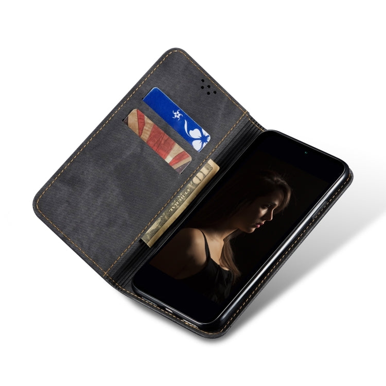For Xiaomi Redmi Note 12 Pro+ China Denim Texture Leather Phone Case(Black)