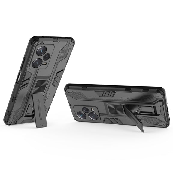 For Xiaomi Redmi Note 12 Pro+ China Supersonic PC + TPU Shock-proof Protective Case with Holder(Black)