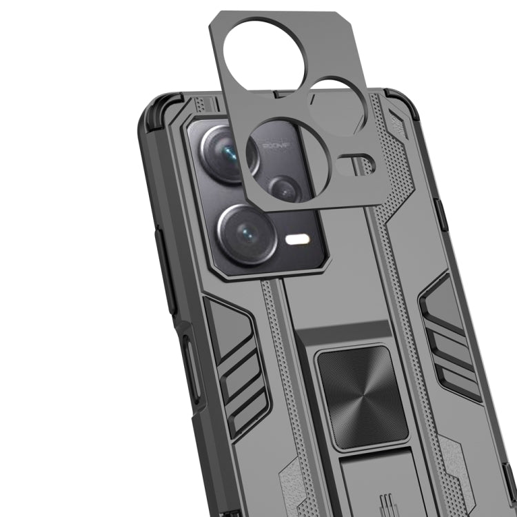 For Xiaomi Redmi Note 12 Pro+ China Supersonic PC + TPU Shock-proof Protective Case with Holder(Black)