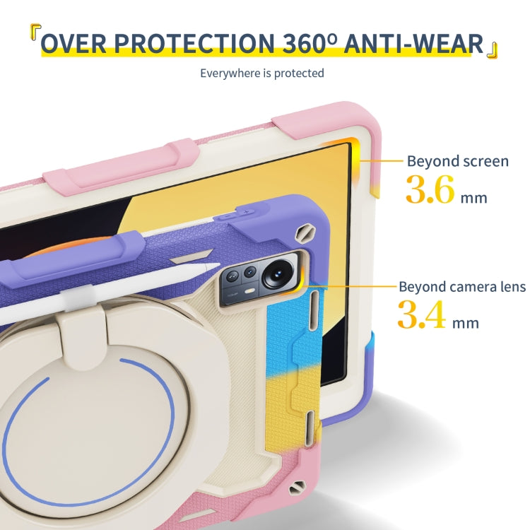 For Xiaomi Pad 5 Pro 12.4 Armor Contrast Color Silicone + PC Tablet Case(Colorful Blue)