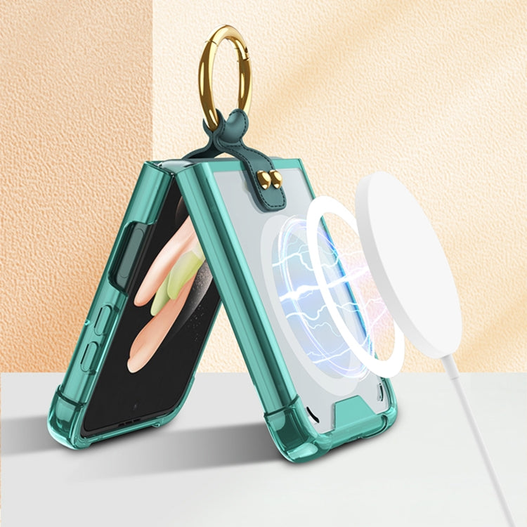 For Samsung Galaxy Z Flip4 GKK MagSafe Airbag Shockproof Phone Case with Ring Holder(Black)