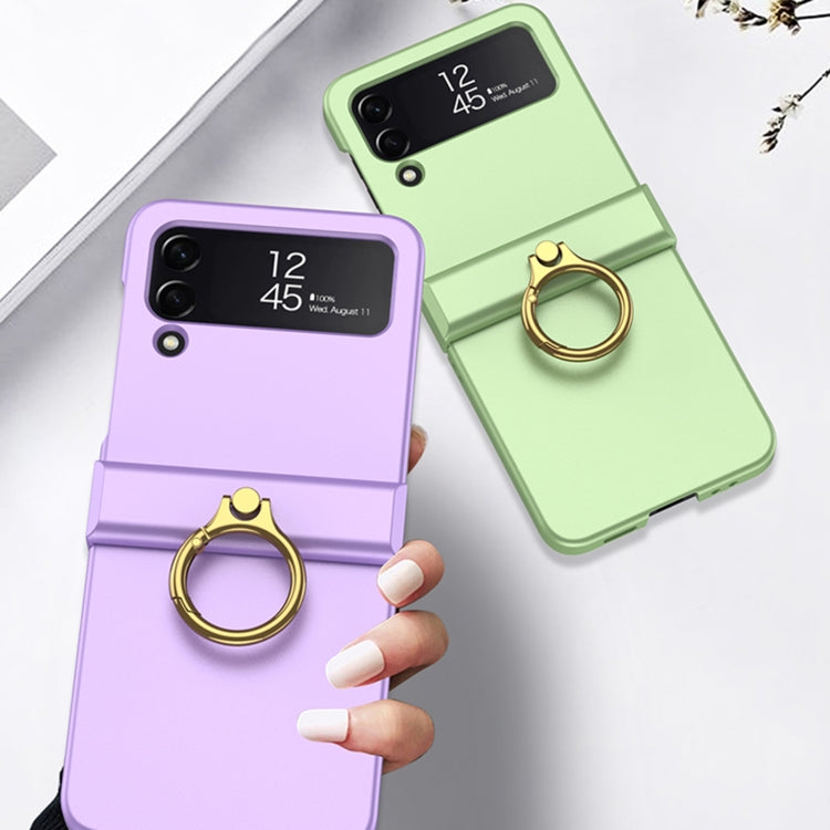For Samsung Galaxy Z Flip4 GKK Ultrathin Hinge Full Coverage Phone Case with Ring Holder(Pink)