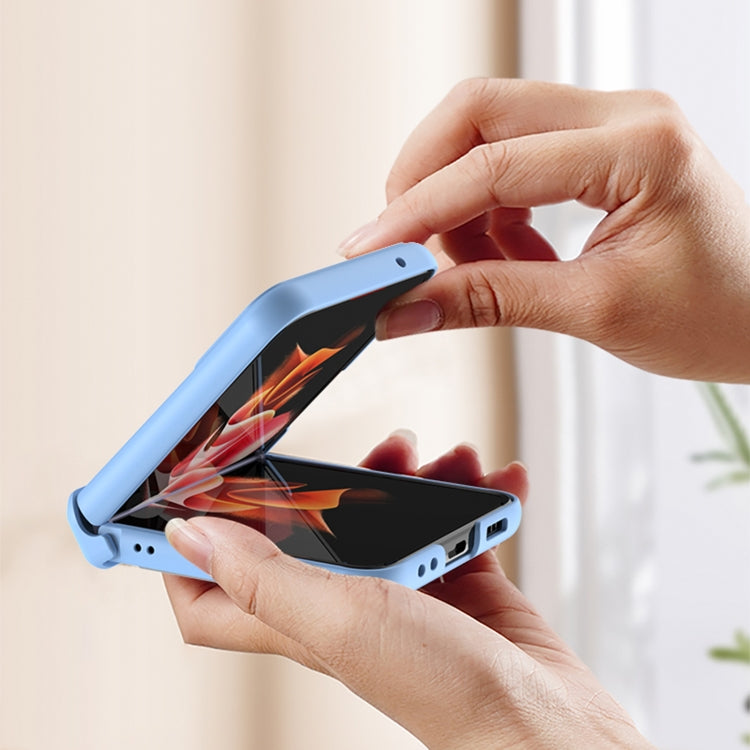 For Samsung Galaxy Z Flip4 GKK Magnetic Fold Hinge Full Coverage Phone Case with Ring Holder(Purple)