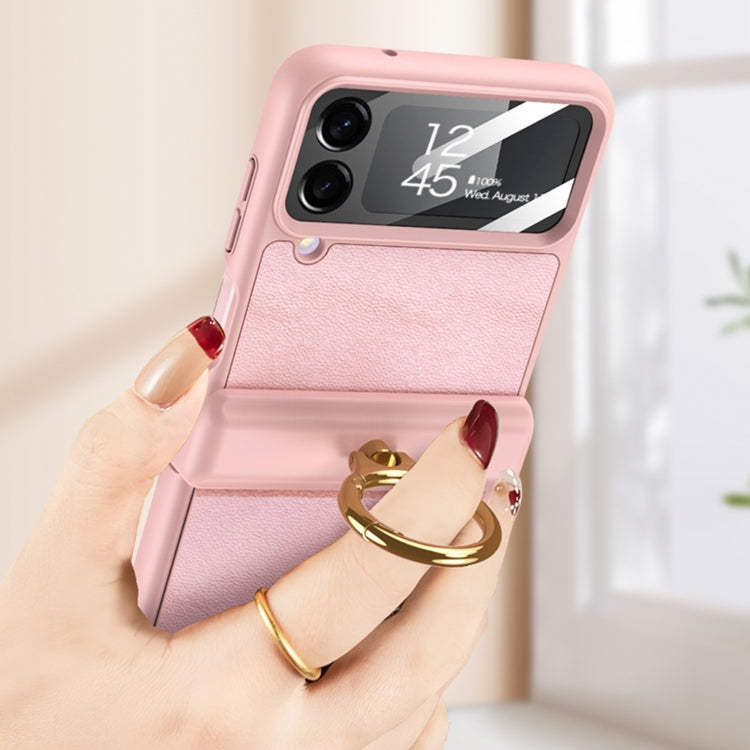 For Samsung Galaxy Z Flip4 GKK Magnetic Fold Hinge Full Coverage Phone Case with Ring Holder(Purple)