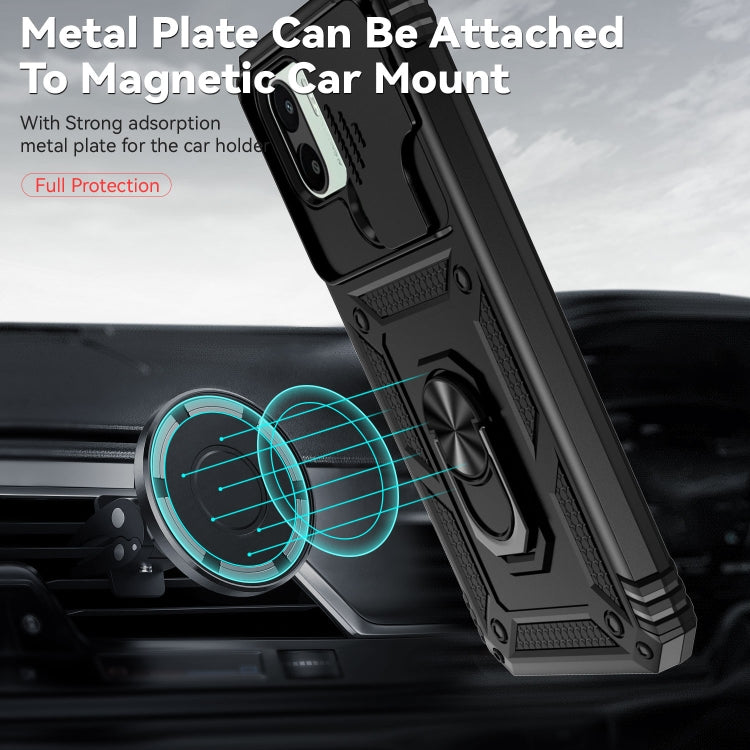 For Xiaomi Redmi A1/A1+ Sliding Camshield Holder Phone Case(Black)