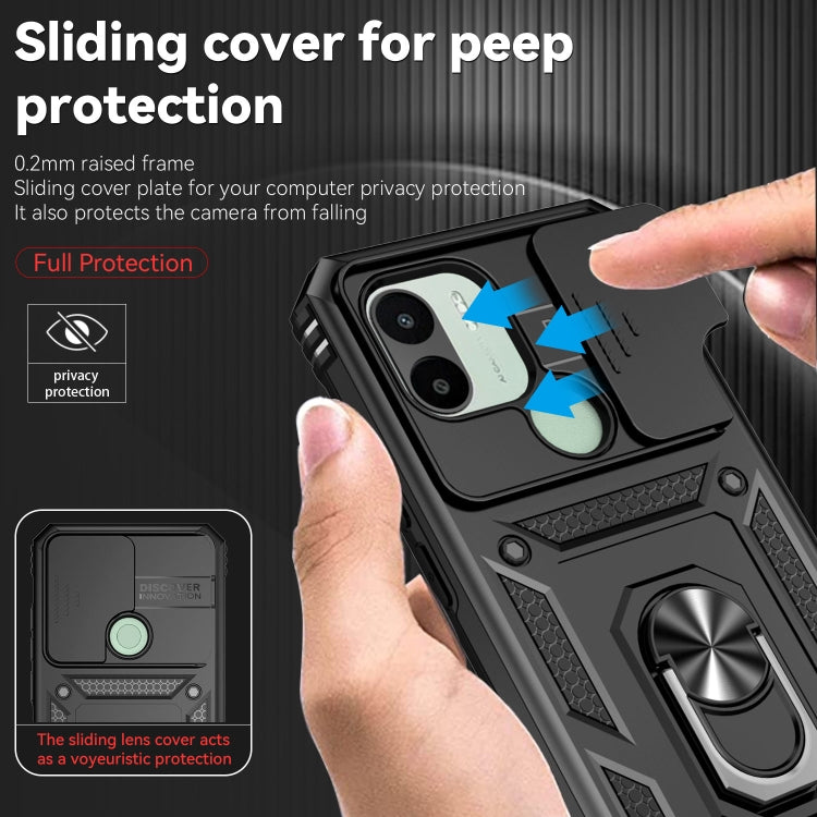For Xiaomi Redmi A1/A1+ Sliding Camshield Holder Phone Case(Black)