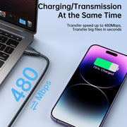 JOYROOM 2.4A USB to 8 Pin Surpass Series Fast Charging Data Cable, Length:0.25m(Black)