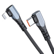 ADC-009 20W USB-C/Type-C to 8 Pin Double Elbow Data Cable, Length:1m