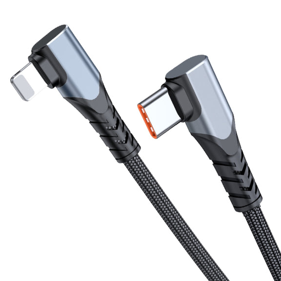 ADC-009 20W USB-C/Type-C to 8 Pin Double Elbow Data Cable, Length:1m