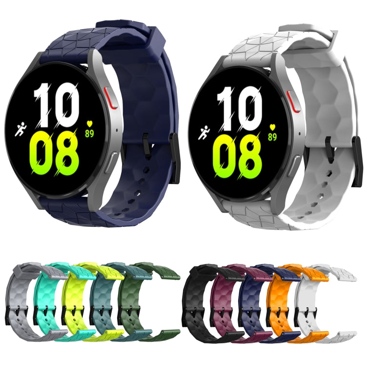 22mm Football Texture Silicone Watch Band(Navy Blue)