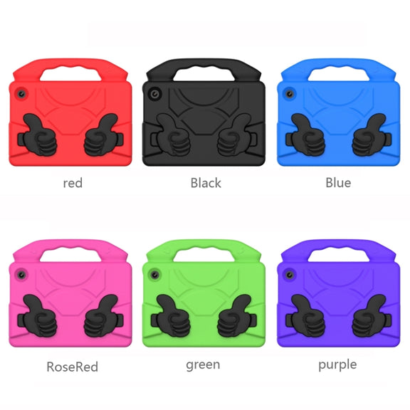 For Amazon Kindle Fire 7 2022 Children EVA Shockproof Tablet Case with Thumb Bracket(Green)