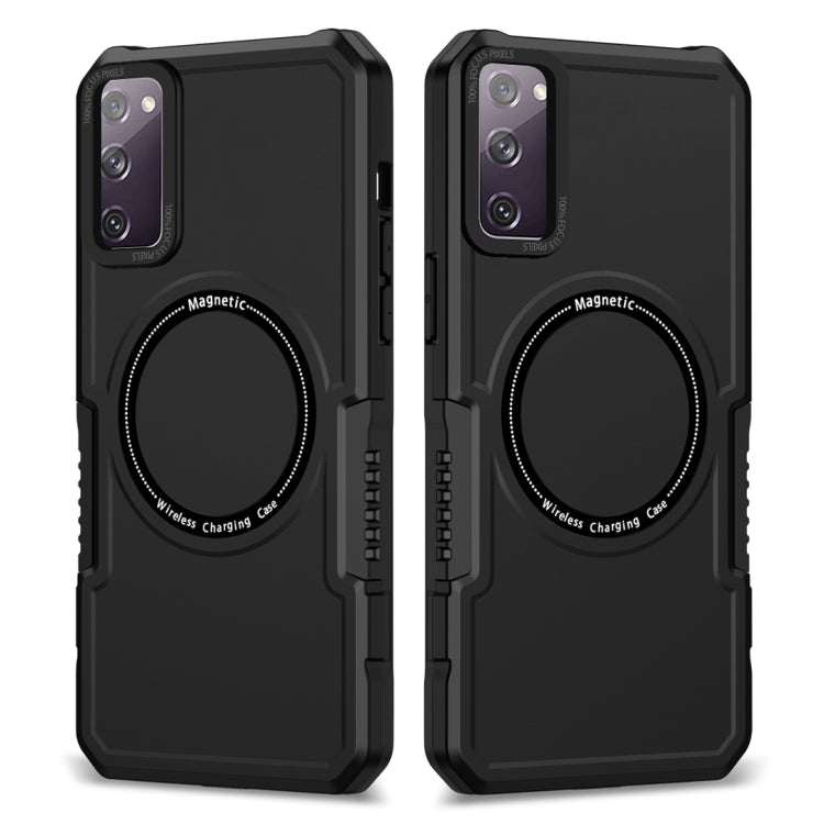 For Samsung Galaxy S20 FE MagSafe Shockproof Armor Phone Case(Black)