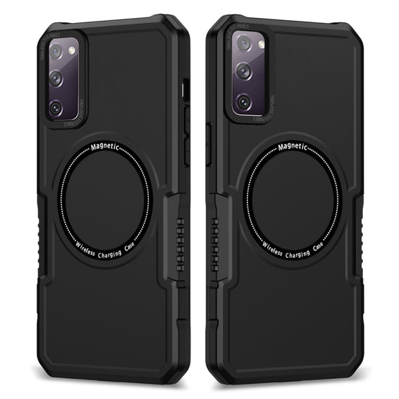For Samsung Galaxy S20 FE MagSafe Shockproof Armor Phone Case(Black)
