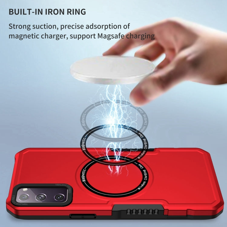 For Samsung Galaxy S20 FE MagSafe Shockproof Armor Phone Case(Red)