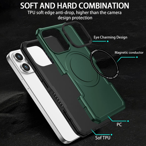 For Samsung Galaxy S20 FE MagSafe Shockproof Armor Phone Case(Dark Green)