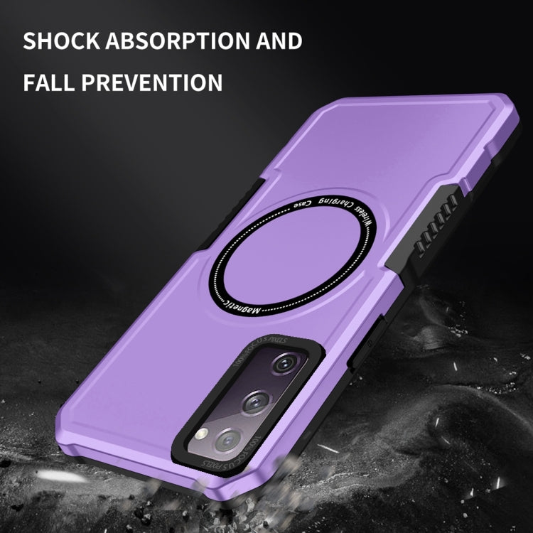 For Samsung Galaxy S20 FE MagSafe Shockproof Armor Phone Case(Purple)